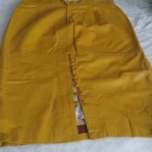 Butterscotch leather skirt